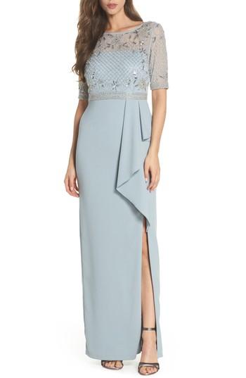 Petite Women's Adrianna Papell Beaded Gown P - Burgundy