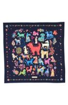 Women's Salvatore Ferragamo Year Of The Dog Silk Scarf, Size - Blue