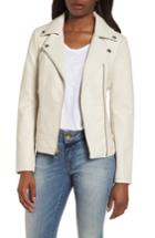 Women's Guess Asymmetrical Faux Leather Jacket - Grey