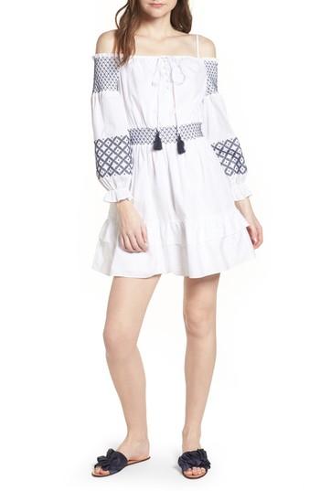 Women's Rebecca Minkoff Brittany Embroidered Cold Shoulder Dress - White