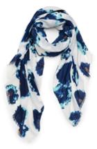 Women's Sole Society Watercolor Floral Scarf, Size - Blue