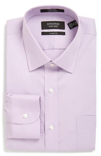 Men's Nordstrom Men's Shop Classic Fit Non-iron Solid Dress Shirt .5 - 35 - Purple
