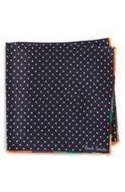 Men's Paul Smith Artist Edge Pin Dot Silk Pocket Square, Size - Blue