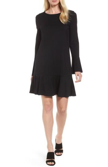 Women's Halogen Ruffle Knit Dress - Black
