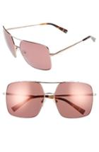 Women's Kendall + Kylie 65mm Navigator Sunglasses - Shiny Rose Gold/ Sienna