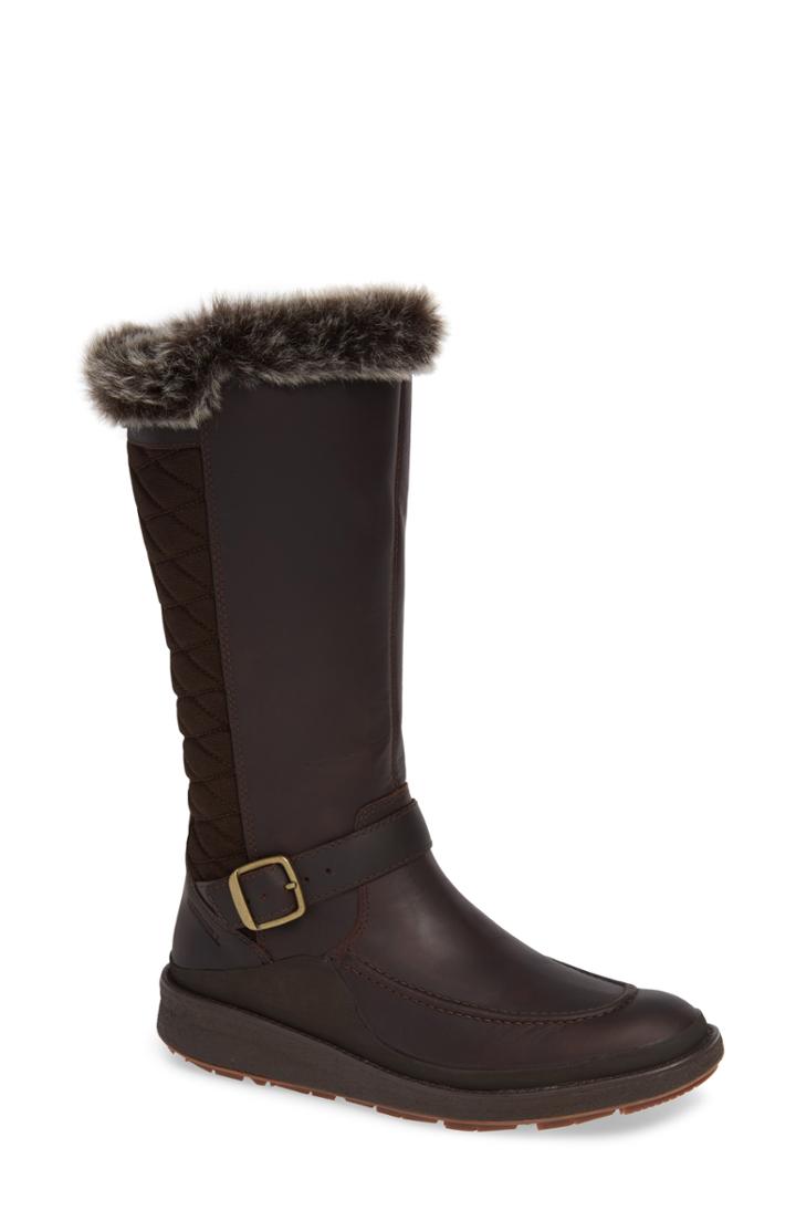 Women's Merrell Tremblant Ezra Polar Waterproof Boot With Faux Fur Trim .5 M - Brown
