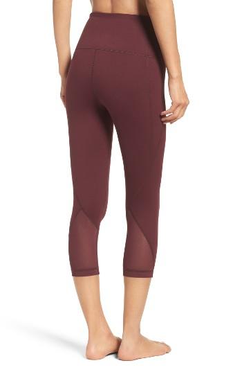 Women's Zella 'hatha' High Waist Crop Leggings - Burgundy