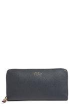 Women's Smythson 'large Panama' Zip Around Wallet - Blue