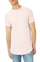 Men's Topman Longline T-shirt With Side Zips - Pink