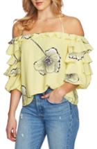 Women's 1.state Tiered Sleeve Off The Shoulder Top - Yellow