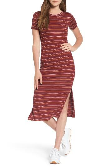 Women's Dee Elly Stripe Midi T-shirt Dress - Burgundy
