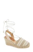 Women's Patricia Green Tessa Ankle Wrap Espadrille Wedge M - Beige