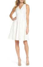 Women's Maggy London Floral Burnout Fit & Flare Dress - White