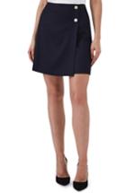 Women's Reiss Tally Button Wool Blend Mini Skirt Us / 6 Uk - Blue