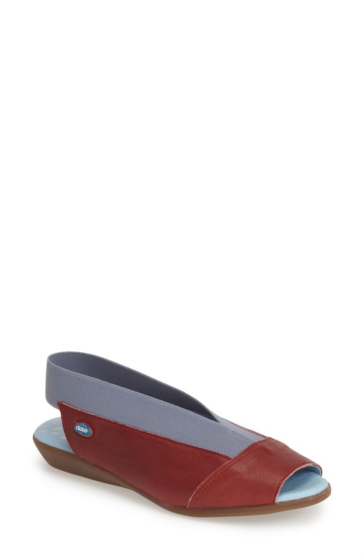 Women's Cloud 'caliber' Peep Toe Leather Sandal .5-10us / 41eu - Red
