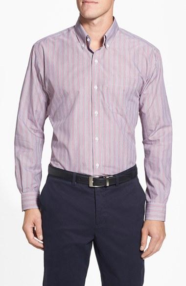 Men's Cutter & Buck 'epic Easy Care' Classic Fit Wrinkle Resistant Stripe Sport Shirt