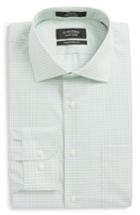 Men's Nordstrom Men's Shop Traditional Fit Non-iron Check Dress Shirt .5 32/33 - Green