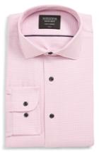 Men's Nordstrom Men's Shop Tech-smart Trim Fit Stretch Texture Dress Shirt .5 32/33 - Pink