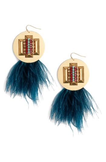 Women's Sandy Hyun Feather Pendant Earrings