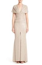 Women's Talbot Runhof Metallic Mermaid Gown - Beige