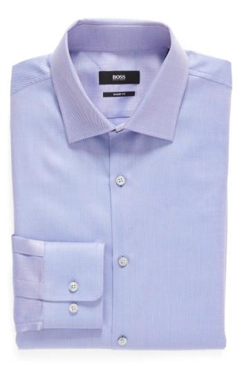 Men's Boss Sharp Fit Solid Dress Shirt .5 - L - Purple