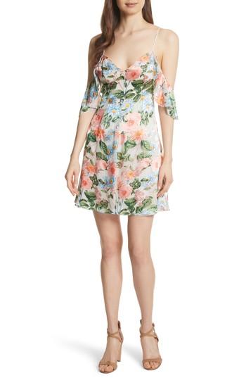 Women's Alice + Olivia Alves Floral Cold Shoulder Dress - Pink