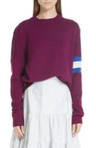 Women's Calvin Klein 205w39nyc Cashmere Stripe Sleeve Sweater - Purple