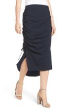 Women's Trouve Side Shirred Skirt, Size - Blue