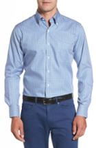 Men's Peter Millar Crown Soft Gingham Regular Fit Sport Shirt, Size - Blue