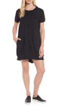 Women's Halogen Mixed Media Shift Dress, Size - Black