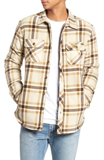 Men's O'neill Glacier Heat Dome Plaid Fleece Shirt - Beige