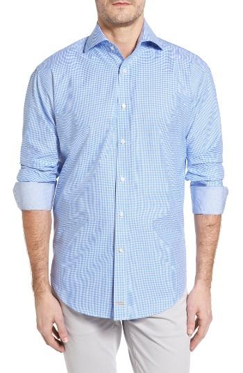 Men's Thomas Dean Classic Fit Mini Check Sport Shirt