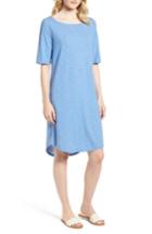 Women's Eileen Fisher Hemp & Organic Cotton Jersey Dress, Size - Blue
