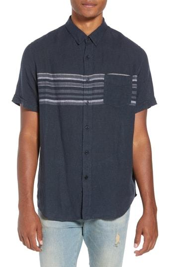 Men's Rails Carson Regular Fit Stripe Woven Shirt - Blue