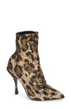 Women's Dolce & Gabbana Leopard Sequin Bootie Us / 35eu - Brown