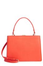 Street Level Faux Leather Frame Handbag - Red