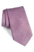 Men's Nordstrom Men's Shop Bagni Check Silk Tie, Size - Pink