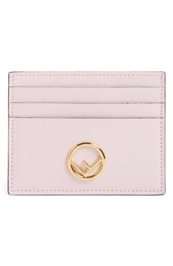 Fendi Leather Card Case - Pink