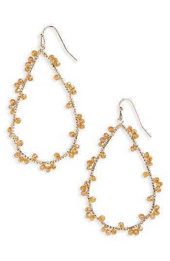 Women's Canvas Jewelry Wired Glass Bead Teardrop Earrings