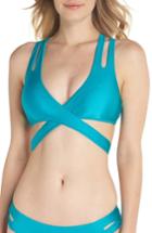 Women's Becca Shimmer Wrap Bikini Top - Blue/green