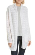 Women's Allude Wool & Cashmere Open Cardigan - White