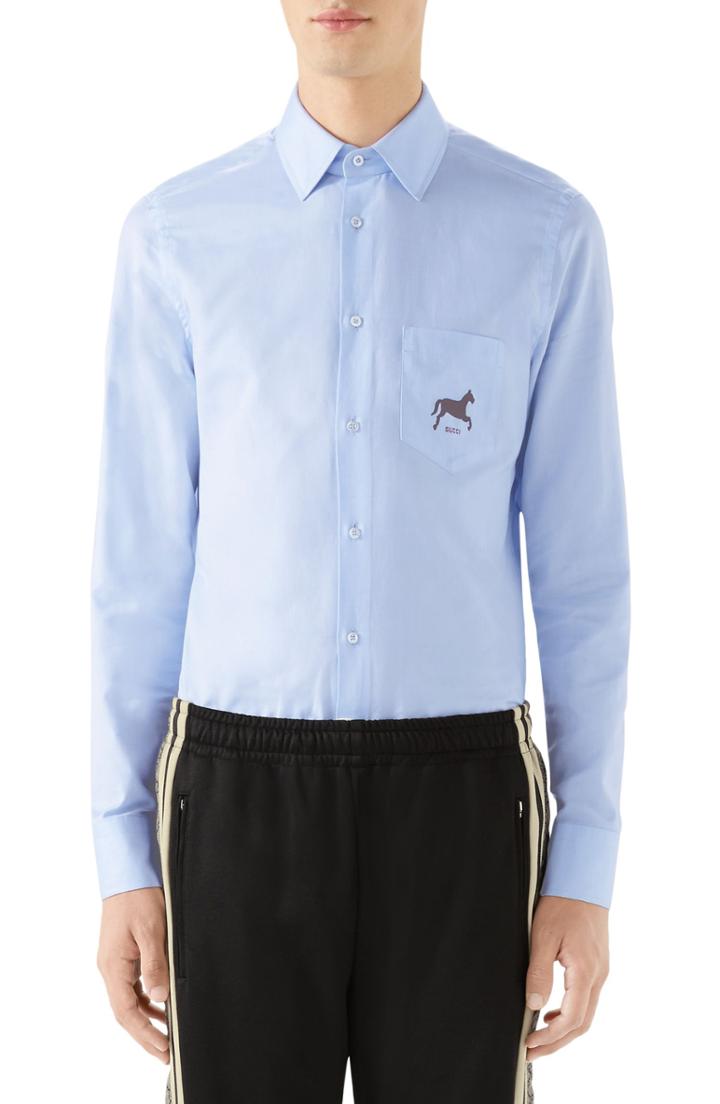 Men's Gucci Oxford Shirt - Blue