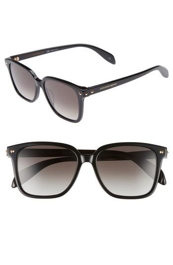 Women's Alexander Mcqueen 53mm Square Sunglasses - Black