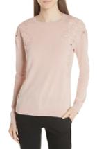 Women's Ted Baker London Yizelda Lace Shoulder Sweater - Pink
