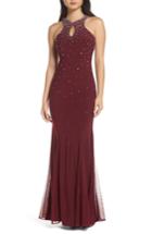 Women's Morgan & Co. Embellished Keyhole Trumpet Gown - Black