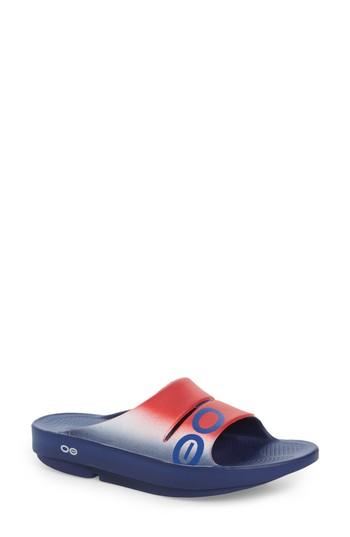 Women's Oofos Ooahh Sport Slide M - Red