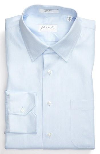 Men's John W. Nordstrom Traditional Fit Herringbone Dress Shirt .5 32 - White