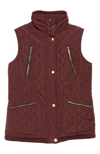 Women's Michael Michael Kors Diamond Quilted Vest - Red