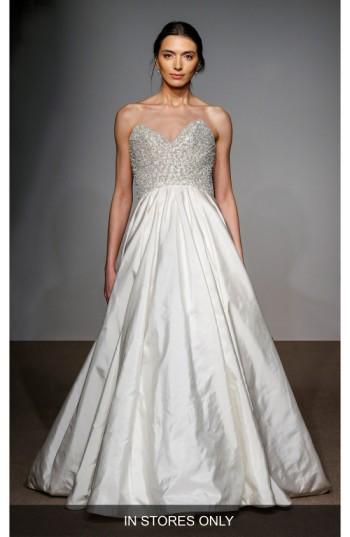 Women's Anna Maier Couture Margot Italian Faile Embellished Silk Gown, Size In Store Only - Ivory