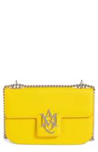 Alexander Mcqueen 'medium Insignia Chain' Calfskin Leather Satchel - Yellow